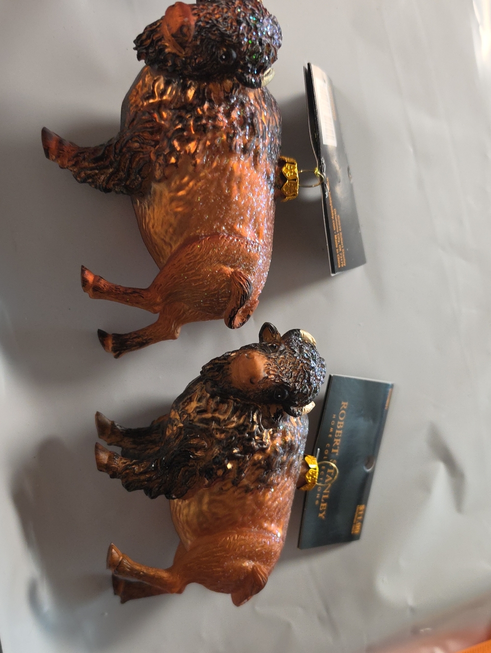 Robert Stanley Brown Buffalo Holiday Ornament - Set of 2